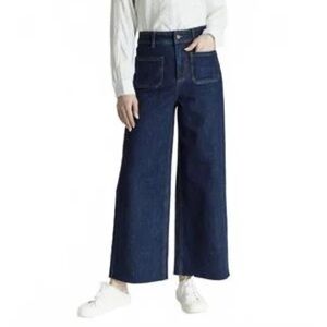 NWT OAT NEW YORK HIGH WAIST WIDE LEG PATCH POCKET JEANS SZ 4